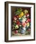 Tulips, Roses, Narcissi and other Flowers in a Blue and White Vase-Klausner R.-Framed Giclee Print