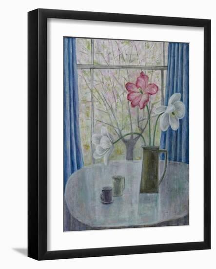 Tulips with Cherry Blossom, 2014-Ruth Addinall-Framed Giclee Print