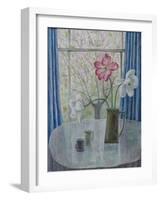 Tulips with Cherry Blossom, 2014-Ruth Addinall-Framed Giclee Print