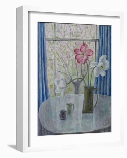 Tulips with Cherry Blossom, 2014-Ruth Addinall-Framed Giclee Print