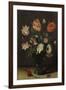 Tulips with Other Flowers in a Glass on a Table-George Wesley Bellows-Framed Giclee Print