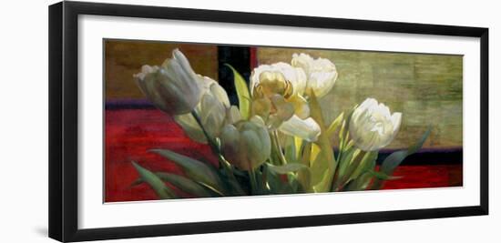 Tulips with Red-Jan McLaughlin-Framed Art Print