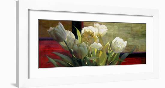 Tulips with Red-Jan McLaughlin-Framed Art Print