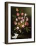 Tulips, Yellow and Pink Roses in a Glass Vase-Jan Philip Van Thielen-Framed Giclee Print