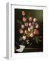 Tulips, Yellow and Pink Roses in a Glass Vase-Jan Philip Van Thielen-Framed Giclee Print