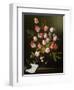 Tulips, Yellow and Pink Roses in a Glass Vase-Jan Philip Van Thielen-Framed Giclee Print