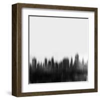 Tulsa City Skyline - Black-NaxArt-Framed Art Print