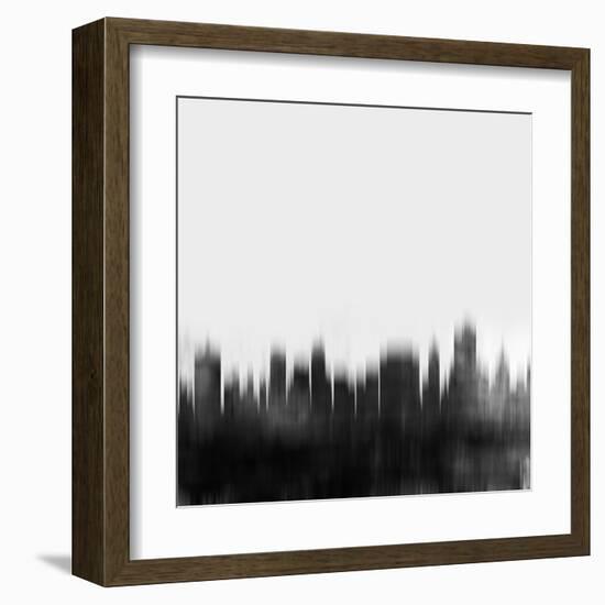 Tulsa City Skyline - Black-NaxArt-Framed Art Print