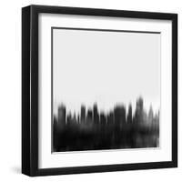 Tulsa City Skyline - Black-NaxArt-Framed Art Print