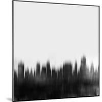 Tulsa City Skyline - Black-NaxArt-Mounted Art Print