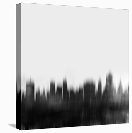 Tulsa City Skyline - Black-NaxArt-Stretched Canvas