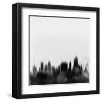 Tulsa City Skyline - Black-NaxArt-Framed Art Print