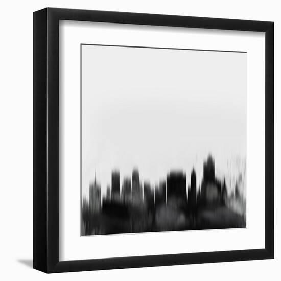 Tulsa City Skyline - Black-NaxArt-Framed Art Print