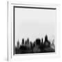 Tulsa City Skyline - Black-NaxArt-Framed Art Print