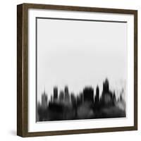 Tulsa City Skyline - Black-NaxArt-Framed Art Print