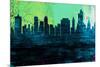 Tulsa City Skyline-NaxArt-Mounted Art Print