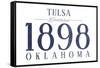 Tulsa, Oklahoma - Established Date (Blue)-Lantern Press-Framed Stretched Canvas