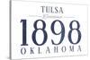 Tulsa, Oklahoma - Established Date (Blue)-Lantern Press-Stretched Canvas