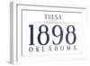 Tulsa, Oklahoma - Established Date (Blue)-Lantern Press-Framed Art Print