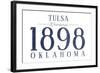 Tulsa, Oklahoma - Established Date (Blue)-Lantern Press-Framed Art Print