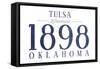 Tulsa, Oklahoma - Established Date (Blue)-Lantern Press-Framed Stretched Canvas