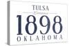 Tulsa, Oklahoma - Established Date (Blue)-Lantern Press-Stretched Canvas