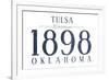 Tulsa, Oklahoma - Established Date (Blue)-Lantern Press-Framed Art Print