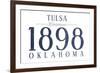 Tulsa, Oklahoma - Established Date (Blue)-Lantern Press-Framed Art Print