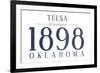 Tulsa, Oklahoma - Established Date (Blue)-Lantern Press-Framed Art Print