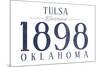 Tulsa, Oklahoma - Established Date (Blue)-Lantern Press-Mounted Art Print