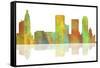 Tulsa Oklahoma Skyline 1-Marlene Watson-Framed Stretched Canvas