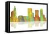 Tulsa Oklahoma Skyline 1-Marlene Watson-Framed Stretched Canvas