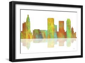 Tulsa Oklahoma Skyline 1-Marlene Watson-Framed Giclee Print