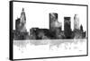 Tulsa Oklahoma Skyline BG 1-Marlene Watson-Framed Stretched Canvas