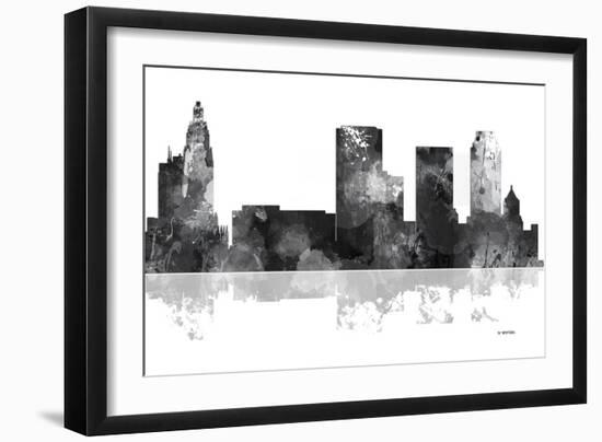 Tulsa Oklahoma Skyline BG 1-Marlene Watson-Framed Giclee Print