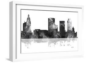 Tulsa Oklahoma Skyline BG 1-Marlene Watson-Framed Giclee Print
