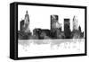 Tulsa Oklahoma Skyline BG 1-Marlene Watson-Framed Stretched Canvas