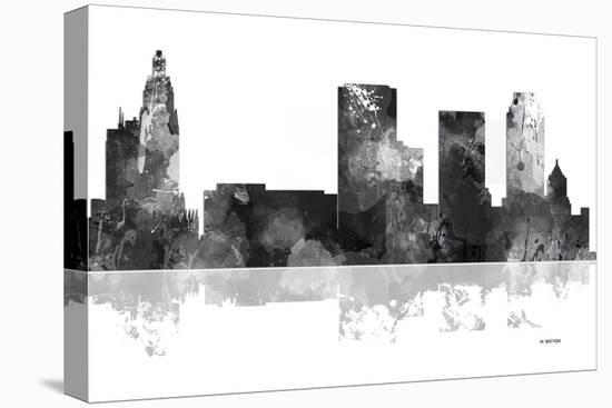 Tulsa Oklahoma Skyline BG 1-Marlene Watson-Stretched Canvas