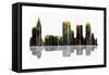 Tulsa Oklahoma Skyline BW 1-Marlene Watson-Framed Stretched Canvas