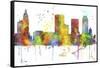 Tulsa Oklahoma Skyline MCLR 1-Marlene Watson-Framed Stretched Canvas