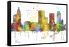 Tulsa Oklahoma Skyline MCLR 1-Marlene Watson-Framed Stretched Canvas