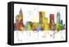 Tulsa Oklahoma Skyline MCLR 1-Marlene Watson-Framed Stretched Canvas