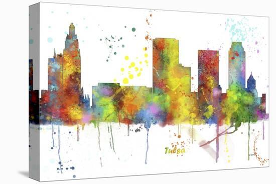 Tulsa Oklahoma Skyline MCLR 1-Marlene Watson-Stretched Canvas