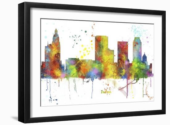 Tulsa Oklahoma Skyline MCLR 1-Marlene Watson-Framed Giclee Print