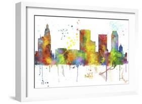 Tulsa Oklahoma Skyline MCLR 1-Marlene Watson-Framed Giclee Print