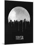 Tulsa Skyline Black-null-Mounted Art Print