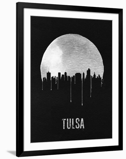 Tulsa Skyline Black-null-Framed Art Print