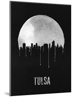 Tulsa Skyline Black-null-Mounted Art Print