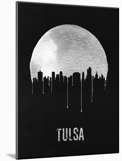 Tulsa Skyline Black-null-Mounted Art Print