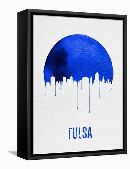 Tulsa Skyline Blue-null-Framed Stretched Canvas